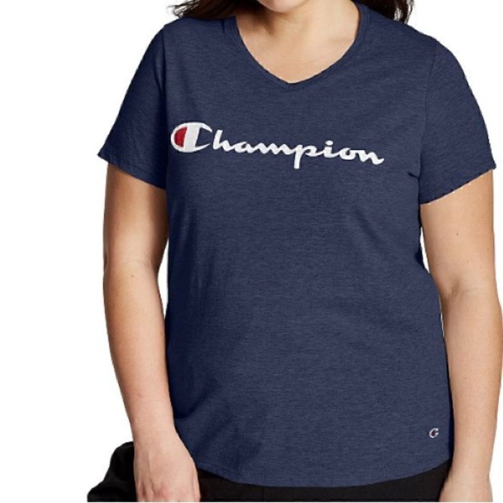 🆕 Champion Classic Graphic V Neck T-Shirt size 1X